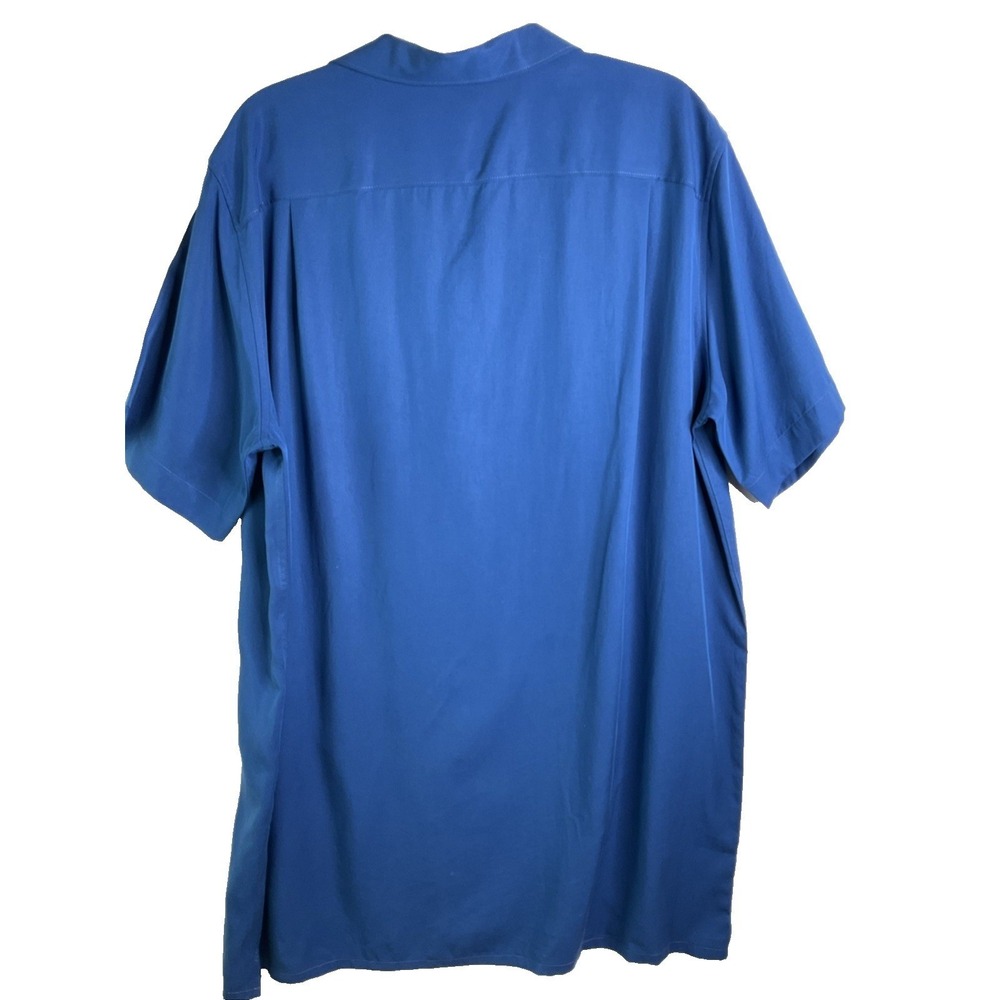 NEW Murano Performance Blue Button‎ Up Short Sleeve Shirt Pocket Casual XL Tall - Picture 2 of 8